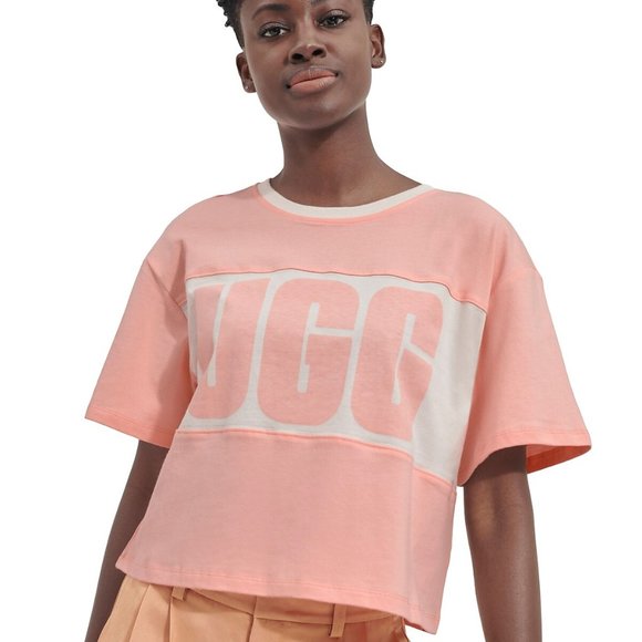 UGG Jordene Colorblocked Logo T-Shirt :Pink Opal Large - Picture 4 of 12